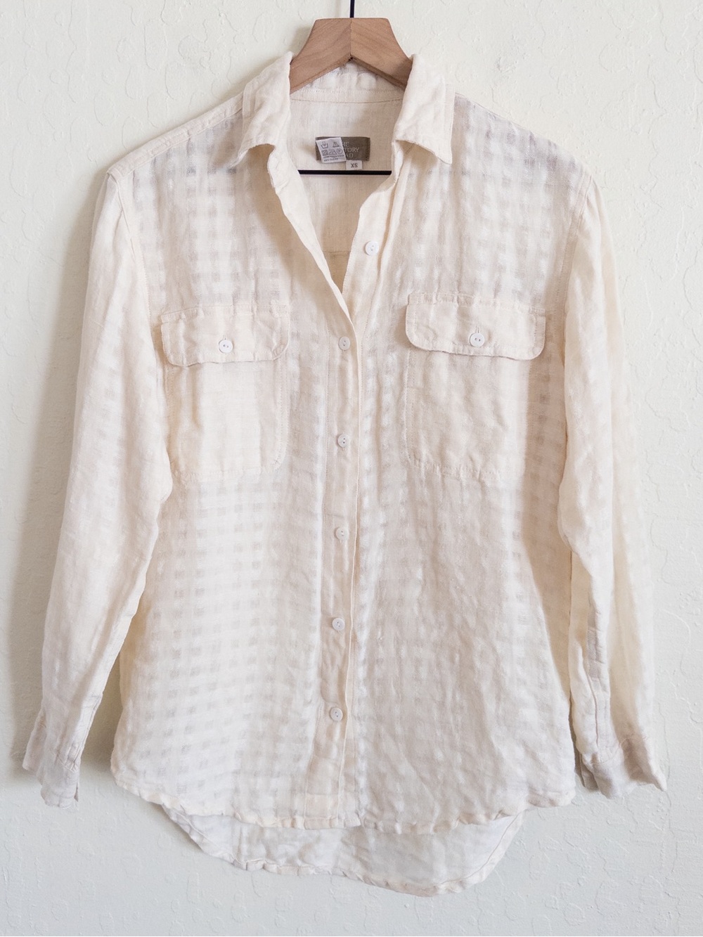 Vintage 90s The Territory Ahead 100% Linen Long Sleeve Button Down Shirt XS